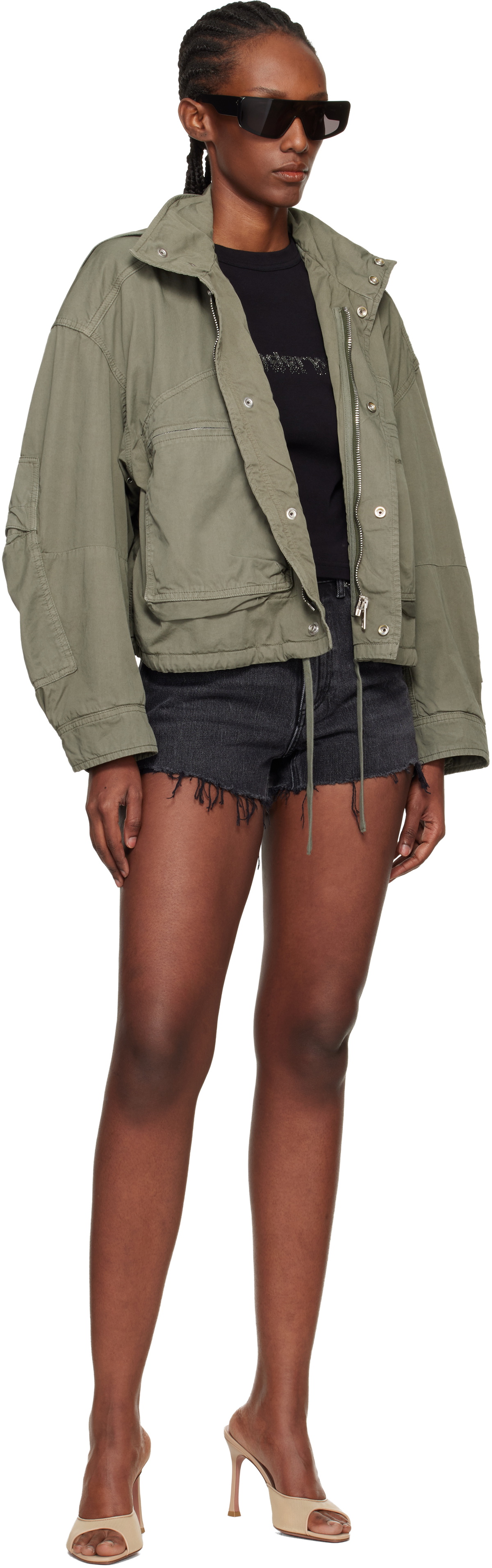 Alexander Wang Black Denim Bite Shorts