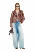Diesel Biker jacket in treated leather - Leather jackets - Woman -