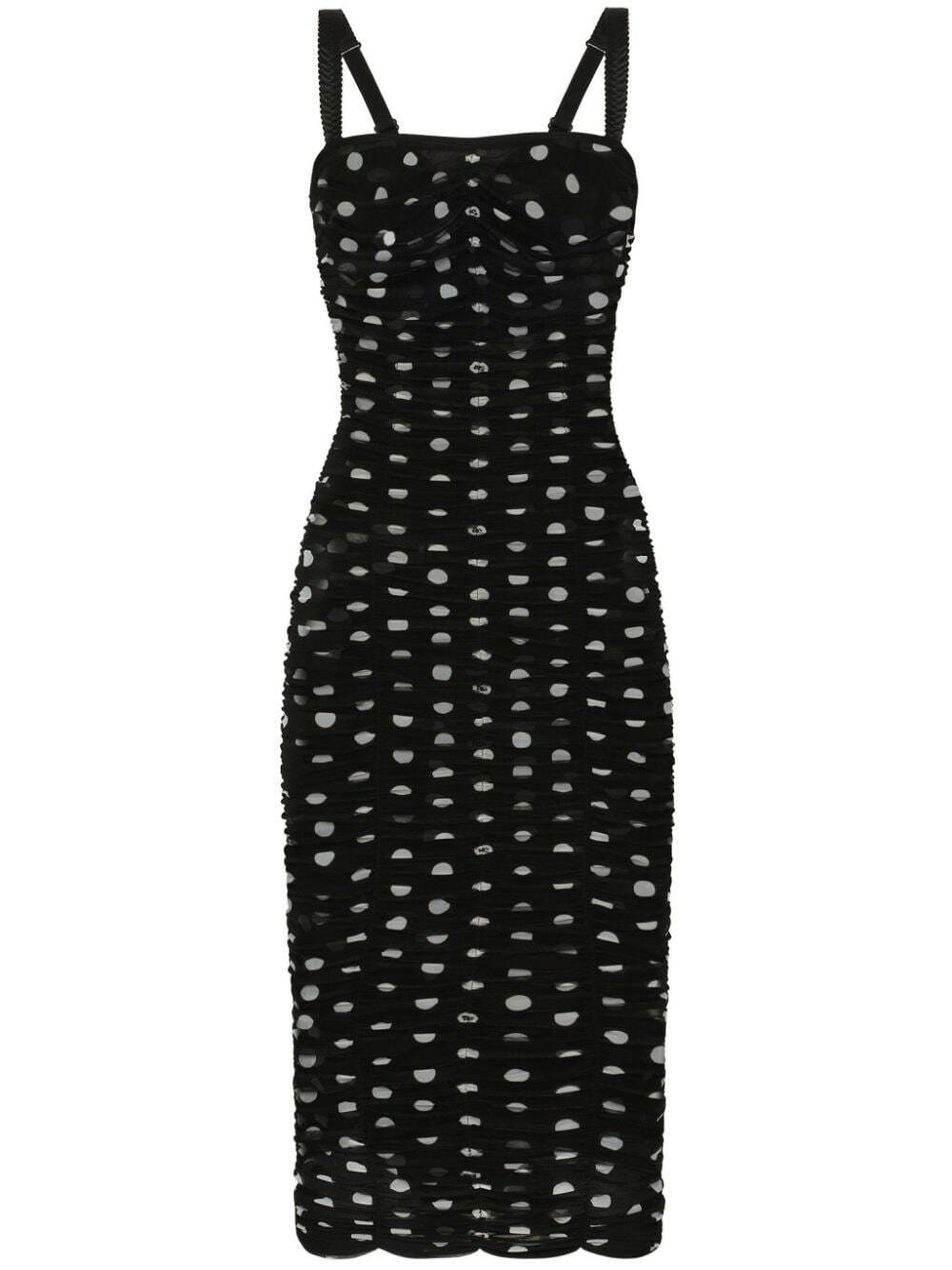 Dolce & Gabbana Pink Pen Dots Print 100% Silk Adjustable Neck Accessory Tie main image 1