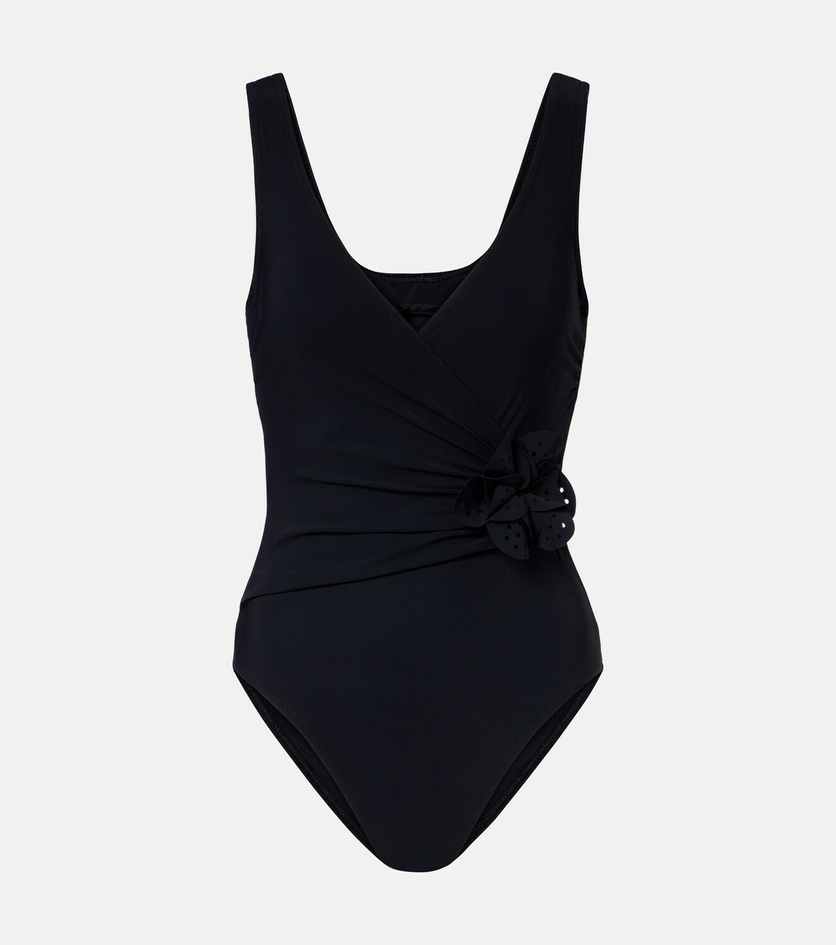 Karla Colletto Rosetta floral-appliqué swimsuit