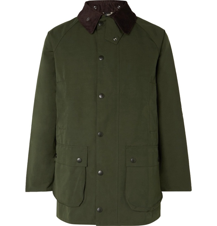 Photo: Barbour - Beaufort Corduroy-Trimmed Shell Jacket - Green