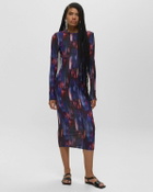 Rotate Birger Christensen Printed Midi Dress Purple Dresses