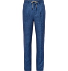 Brunello Cucinelli - Blue Linen Drawstring Suit Trousers - Blue