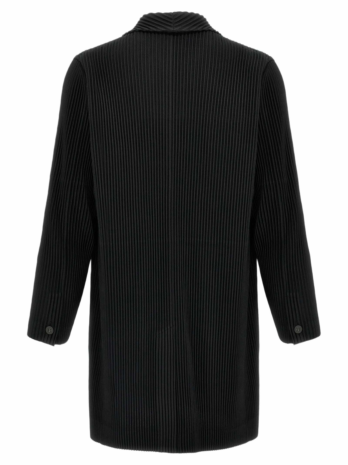 Issey Miyake Single-breasted Pleated Coat