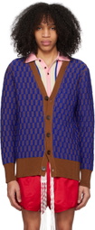 Wales Bonner Brown & Blue Prince Cardigan