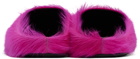 Marni Pink Long-Hair Calfskin Fussbett Sabot Loafers