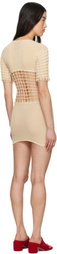 Isa Boulder Beige Half-Macramist Minidess