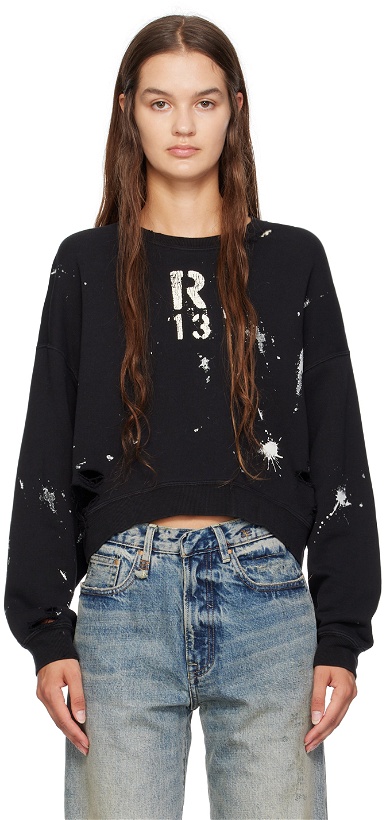 Photo: R13 Black Cropped Sweatshirt