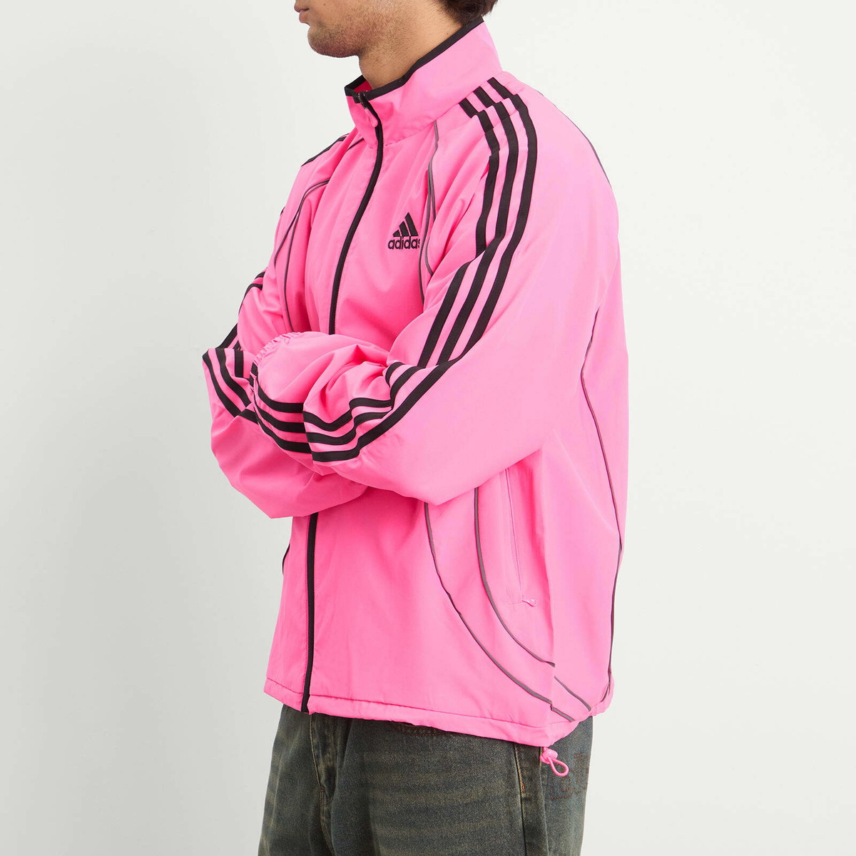 Adidas Men's Teamgeist Track Top in Lucid Pink/Black