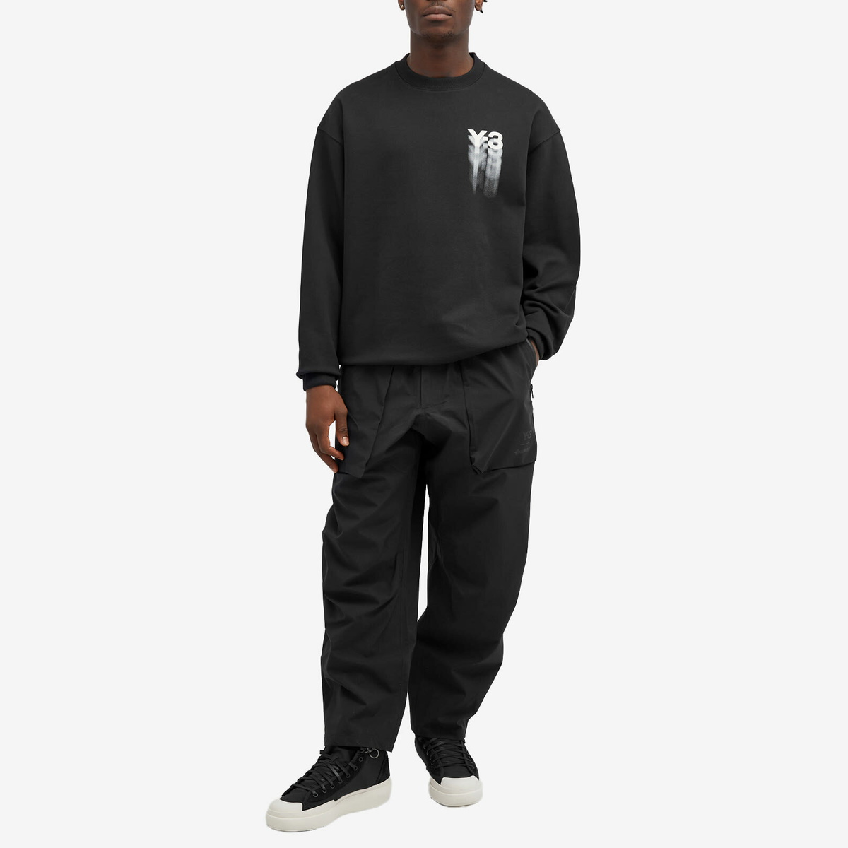 トップス Y-3 WOOLY FLEECE GRAPHIC CREW SWEATSHIRT Adidas × Y-3 × Yohji Yamamoto Y-3 WOOLY FLEECE GRAPHIC CREW