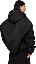 LU'U DAN Black Distorted MA1 Bomber Jacket