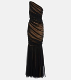 Norma Kamali Diana ruched fishtail gown