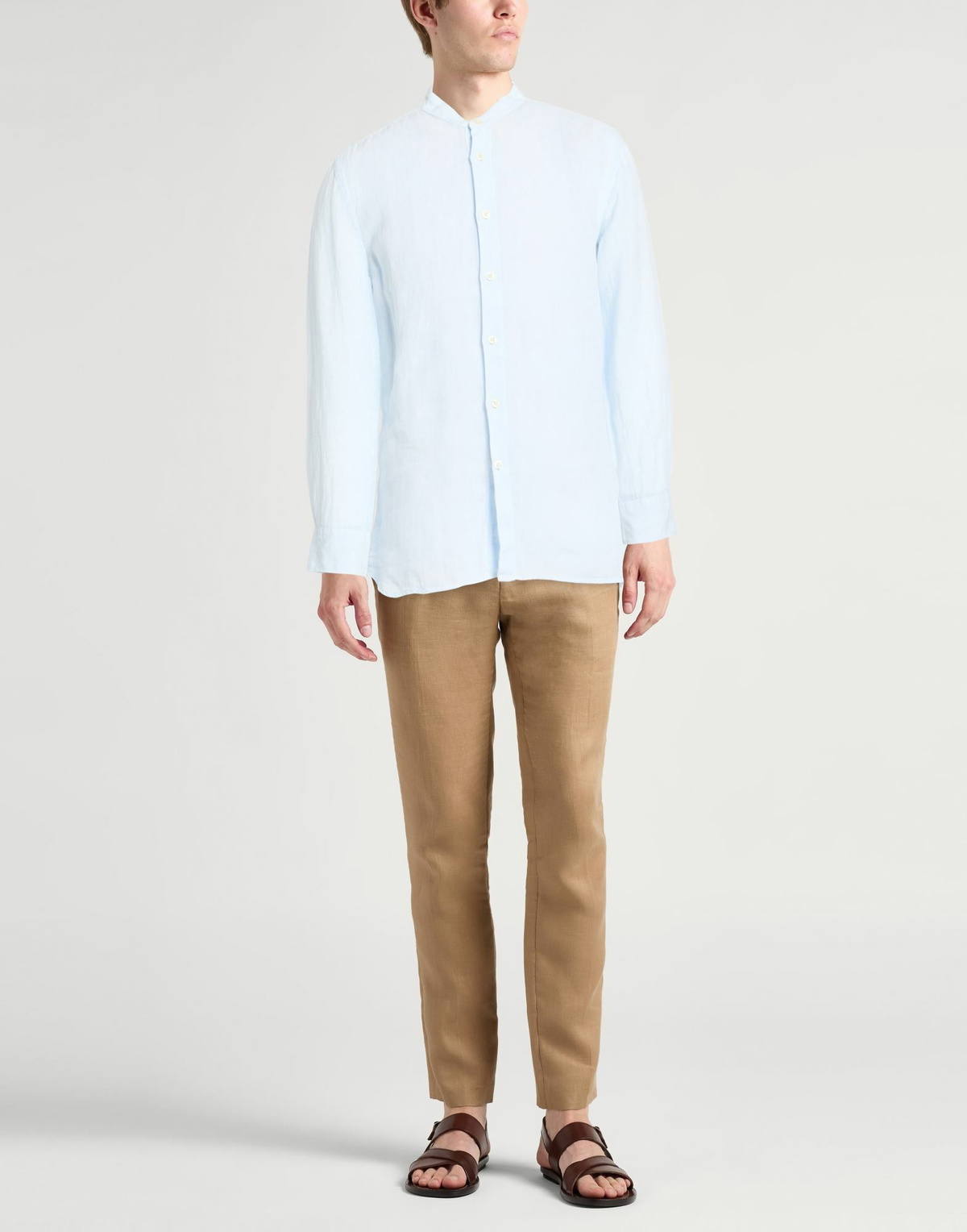 120% Lino Mens Shirt Sky in Blue