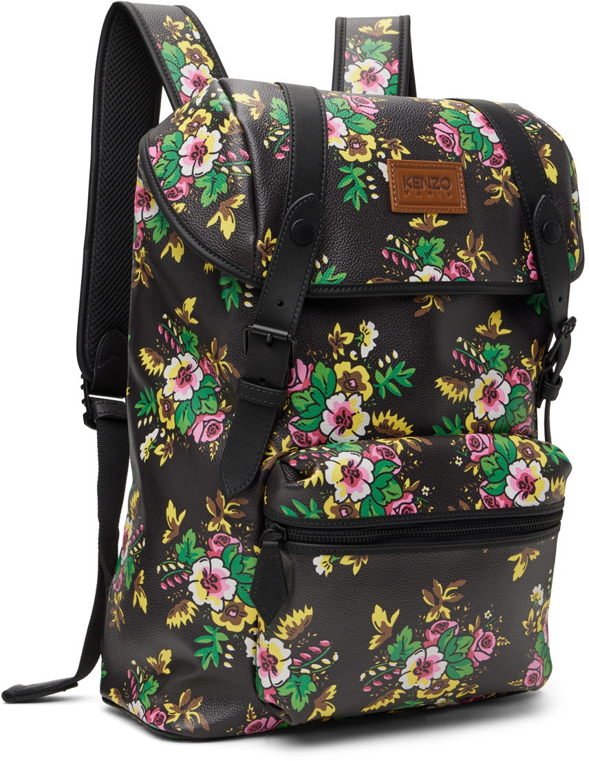 Kenzo Black 'Pop Bouquet' Backpack Kenzo