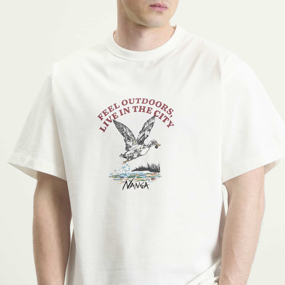 NANGA Men's Eco Hybrid Duck Vintage T-Shirt in White