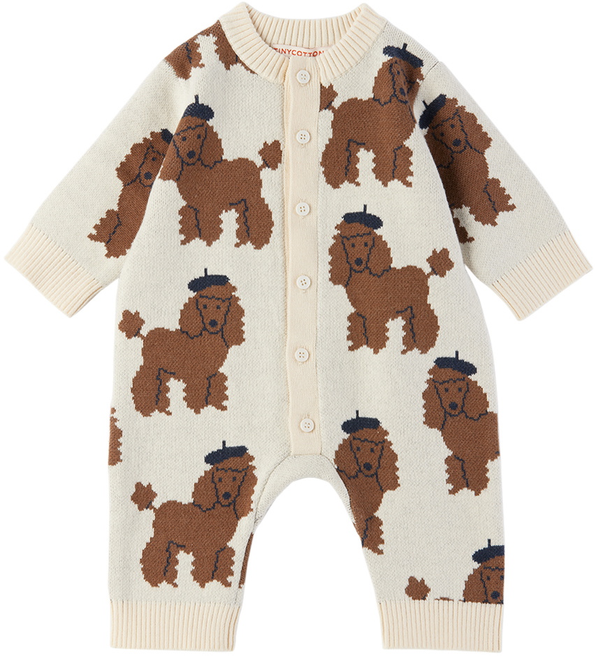 TINYCOTTONS Baby Beige Tiny Poodle Jumpsuit