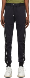 Balmain Navy Flock Monogram Lounge Pants