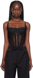 Dion Lee Black Lace-Up Corset Tank Top