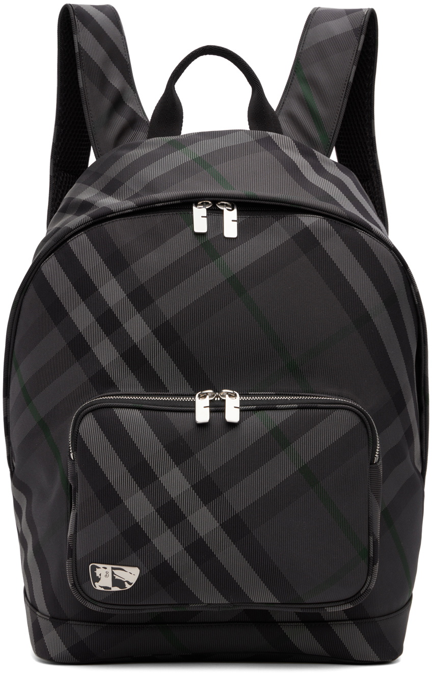 Burberry Gray Grid Backpack
