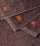 Etro Giano set of 4 face towels and basket