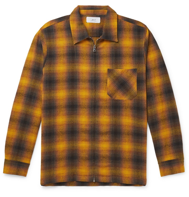 Photo: Mr P. - Checked Flannel Zip-Up Shirt - Yellow