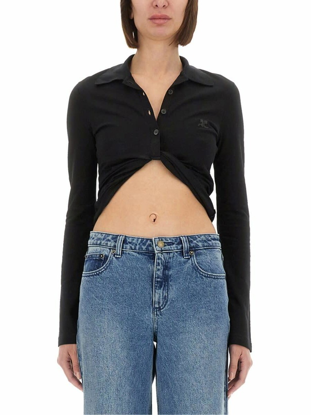 Photo: Courrèges Cropped Polo Shirt twist