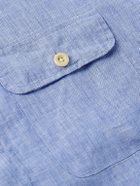 Sid Mashburn - Bruce Mandarin-Collar Linen Shirt - Blue