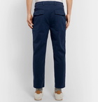 Brunello Cucinelli - Tapered Cotton-Blend Trousers - Navy