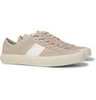 TOM FORD - Cambridge Leather-Trimmed Nubuck Sneakers - Neutrals