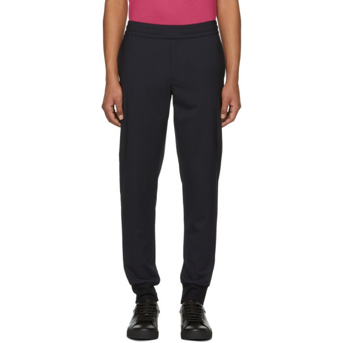 Photo: PS by Paul Smith Navy Drawcord Sweatstyle Trousers