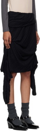 OPEN YY Black Pleats Midi Skirt