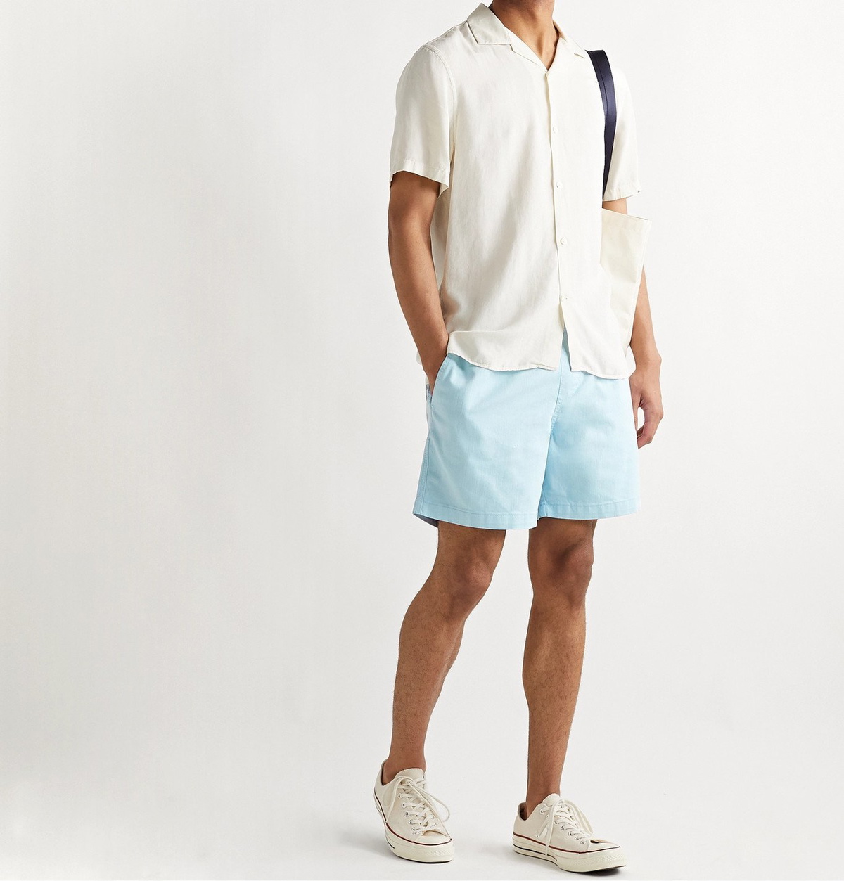 NN07 - Gregor Stretch-Cotton Twill Drawstring Shorts - Blue NN07