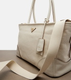 Prada Large leather-trimmed tote bag