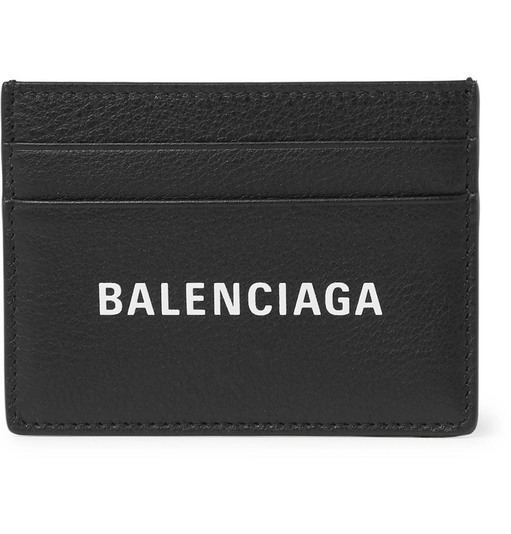 Photo: Balenciaga - Everyday Logo-Print Full-Grain Leather Cardholder - Black