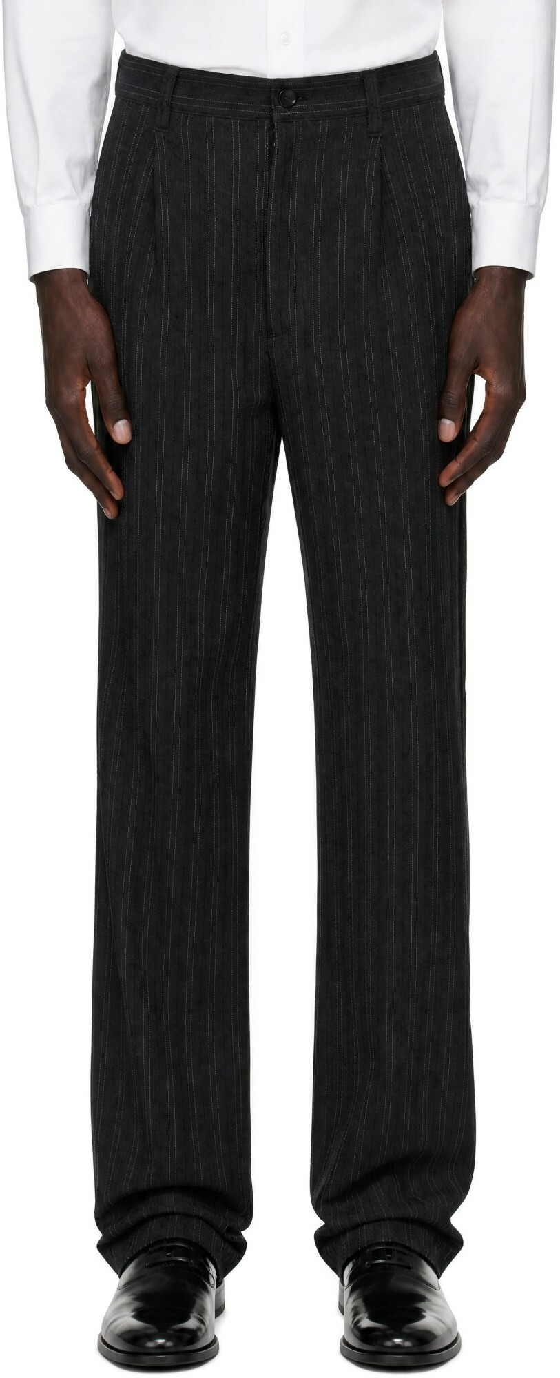 Junya Watanabe Gray Striped Trousers