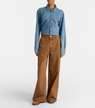 Ami Paris Cotton twill wide-leg pants