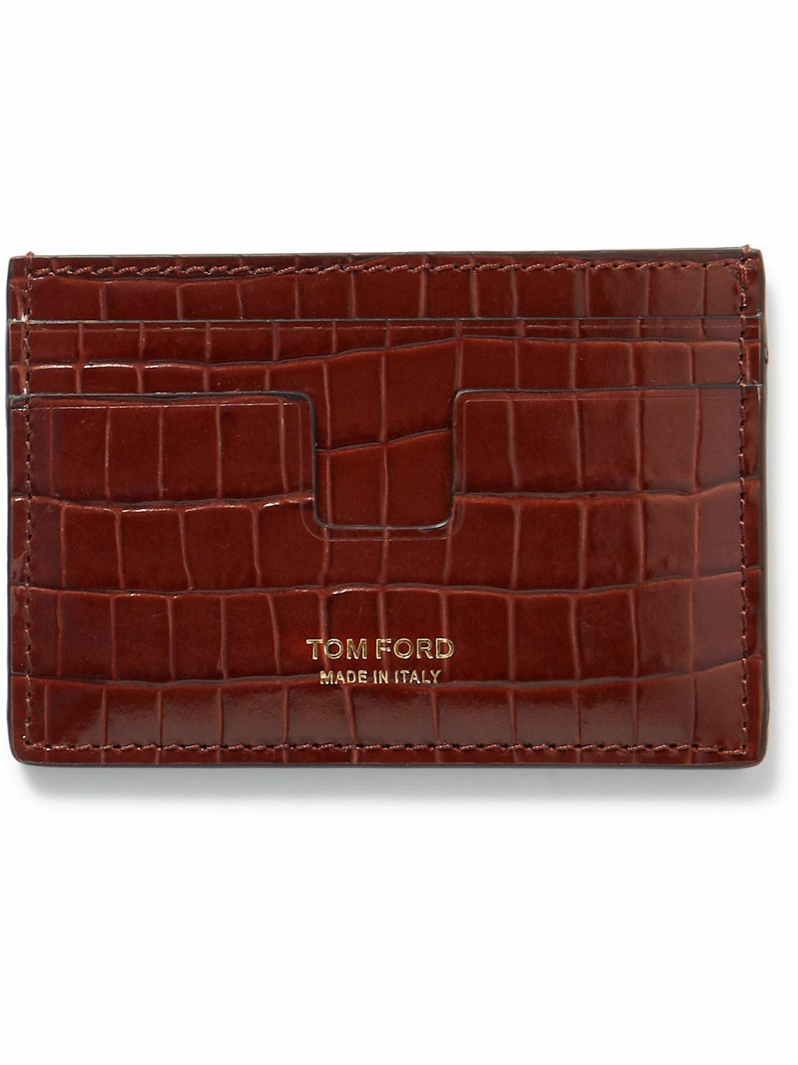 TOM FORD - Croc-Effect Leather Cardholder TOM FORD TOM FORD - Croc-Effect Leather Cardholder TOM FORD