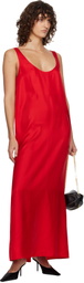 Róhe Red Silk Scoop-Neck Maxi Dress