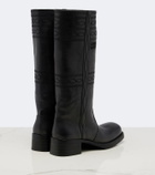 Miu Miu Embroidered leather knee-high boots