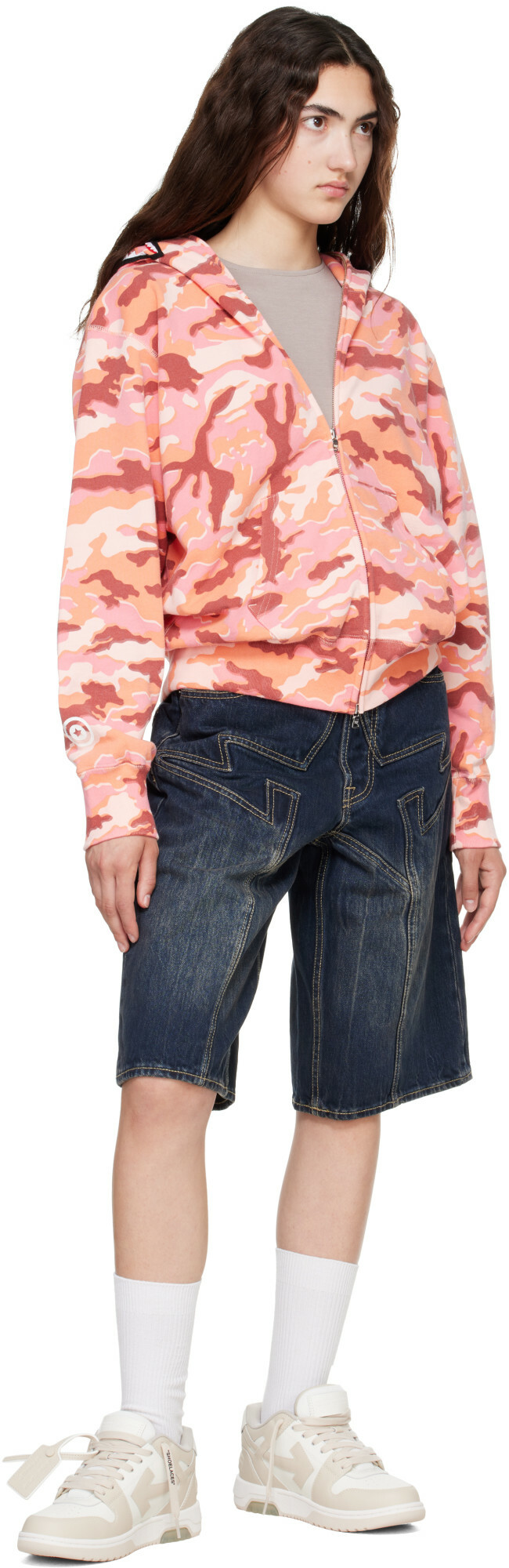 BAPE Navy BAPE Sta Patch Relaxed Fit Denim Shorts