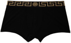 Versace Underwear Black Long Greca Border Boxer Briefs