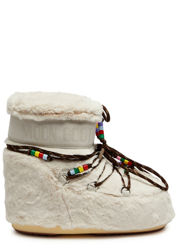 Photo: Moon Boot Icon Padded Faux fur Snow Boots Cream 4244 (IT42 44 / UK9