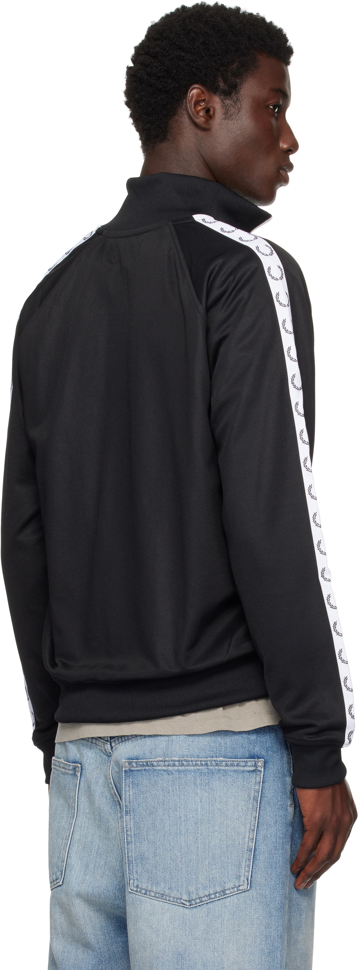 FRED PERRY ブラック アウター Fred Perry half zip taped shell jacket in black | ASOS