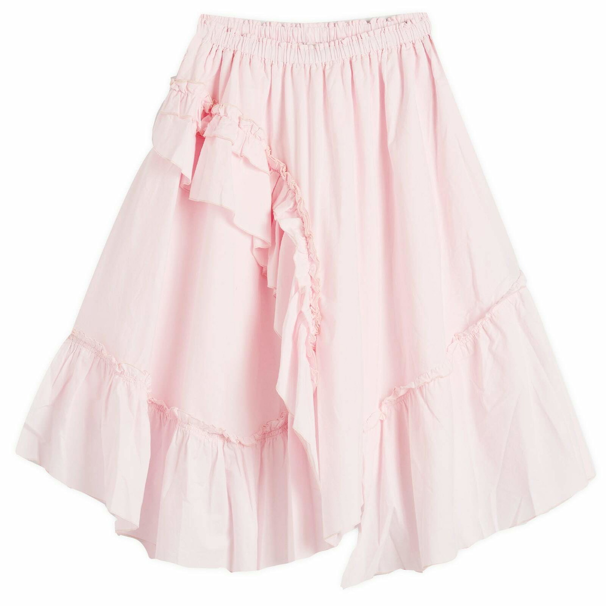 YMC Women's Draped Midi Skirt in Light Pink