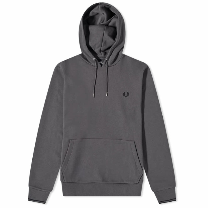 Photo: Fred Perry Men's Small Logo Popover Hoody in Gunmetal