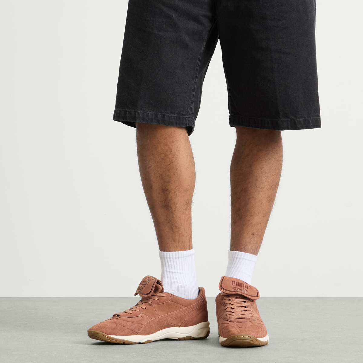 Puma King Indoor Clean Sneaker in Brown Mushroom