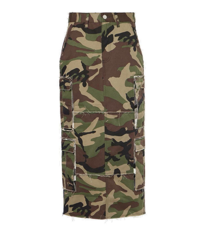 Photo: Vetements Camouflage cotton cargo midi skirt