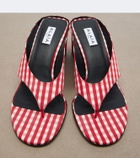 Alaïa Cube gingham wedge sandals