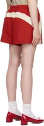 OPEN YY Red YY Color Block Shorts