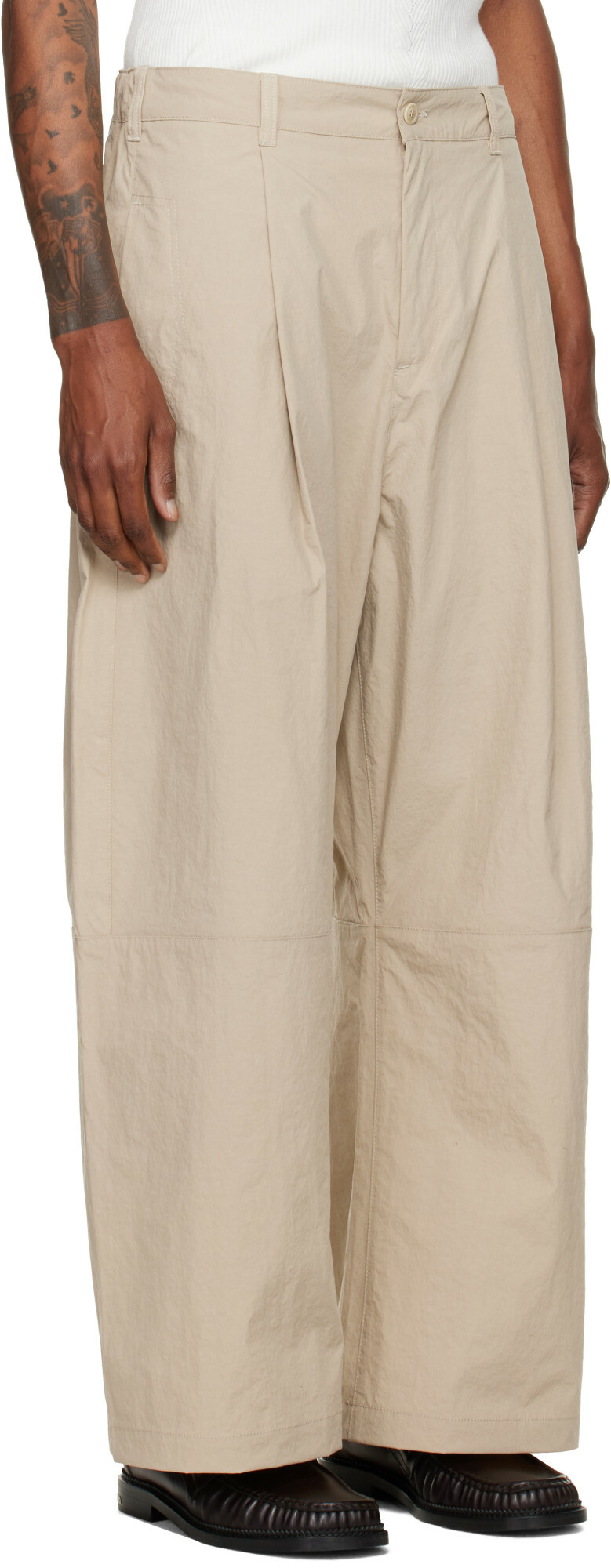 YMC Beige Drop Out Trousers